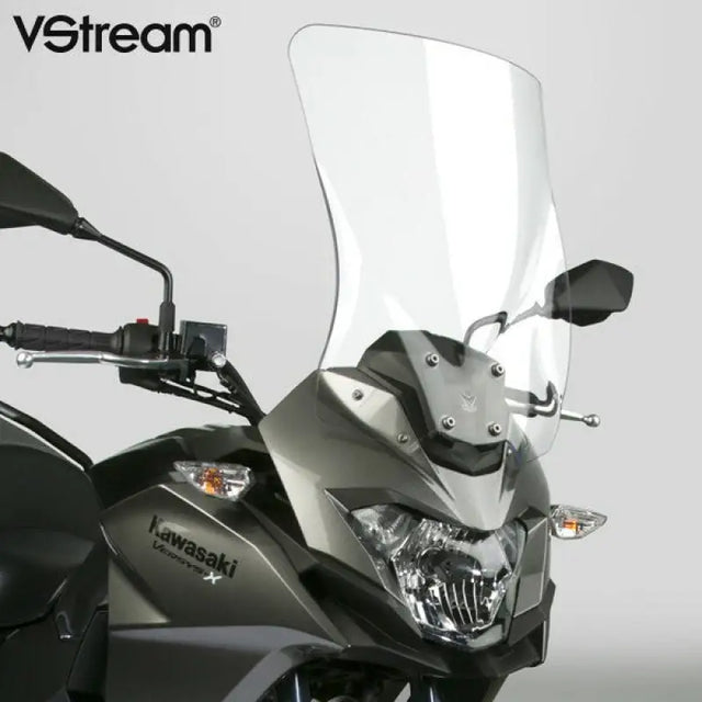 Motorcycle with N20126 Vstream Tall Screen Clear curved windshield for better ride visibility