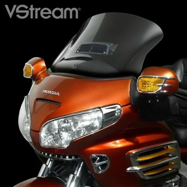 National Cycle N20012A VStream Replacement Windscreen with Vent Opening Clear on Honda motorcycle, offering superior performance and crystal-clear visibility.
