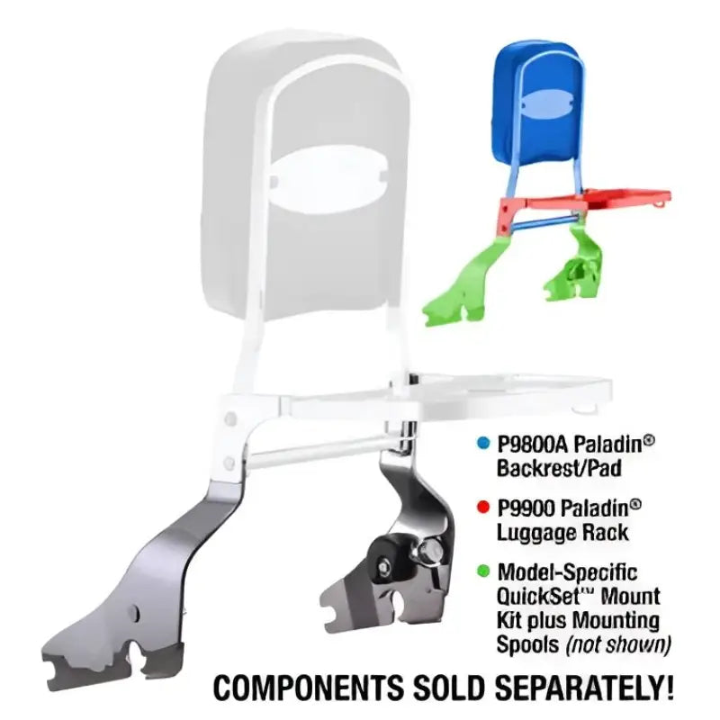 National Cycle P9BR500 Paladin Mount Kit for Indian Scout with backrest and luggage rack