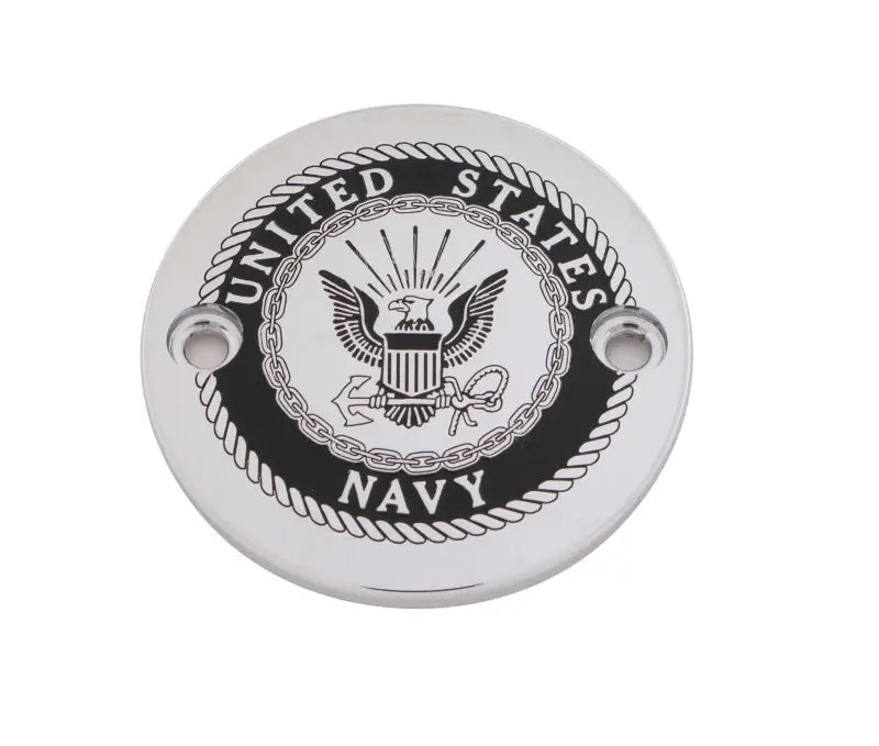 CUSTOM ENGRAVING NAV15-63 M8 Timer Cover Navy Chrome