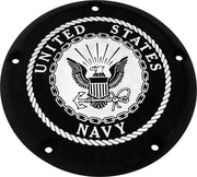 CUSTOM ENGRAVING NAV16-67BG 6 M8 Softail Derby Cover Navy Black