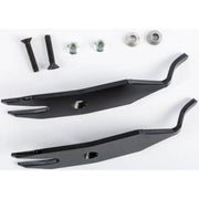 Black metal lawnmower blades with mounting hardware for NAVA-9975 Navigator Ski Protector