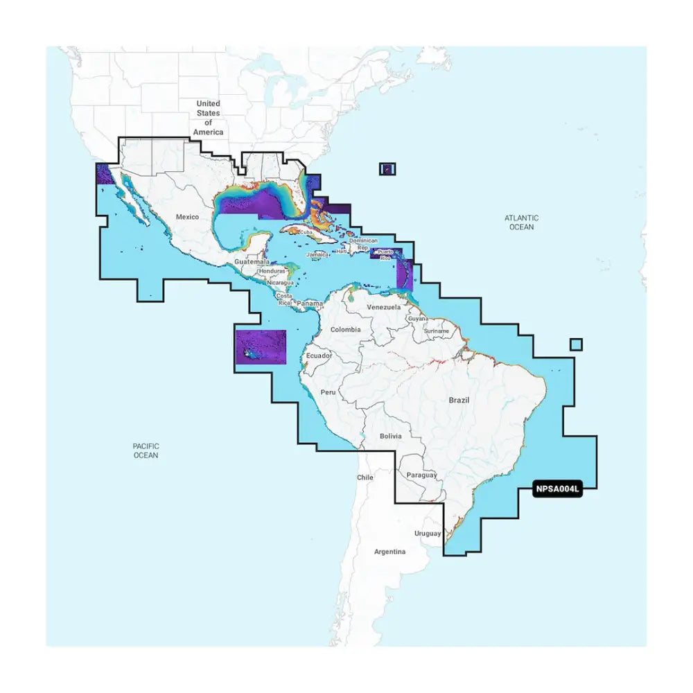 Navionics SonarChart Live Mapping Feature: Marine Cartography 010-C1364-40 - SA004L Mexico Caribbean Brazil