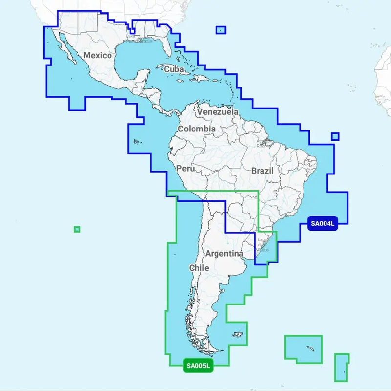 Navionics SonarChart Live Mapping Feature: Marine Cartography 010-C1364-40 - SA004L Mexico Caribbean Brazil