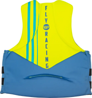 Yellow and blue neoprene flotation vest for powersports and RV parts & accessories