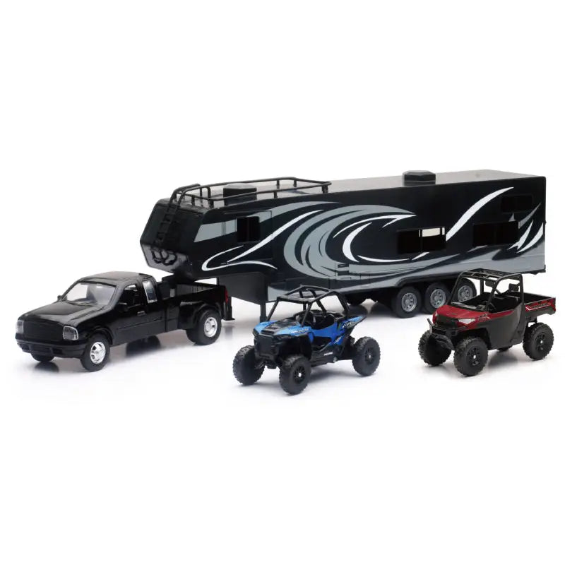 New Ray Toys 37046 New Ray Toys Pickup Toy Hauler w/Polaris Vehicles (Blue RZR and Red Ranger)