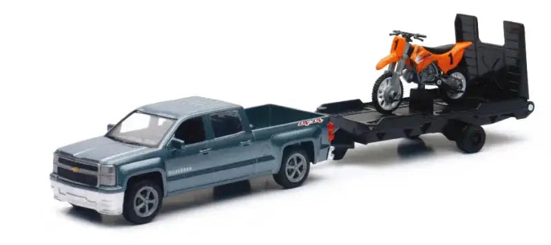 New Ray Toys Chevy Silverado Pickup with Dirt Bike/ Scale - 1:43 - Apparel