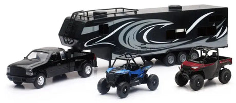 New Ray Toys Pickup Toy Hauler w/Polaris Vehicles (Blue RZR and Red Ranger) - RV and Auto Parts