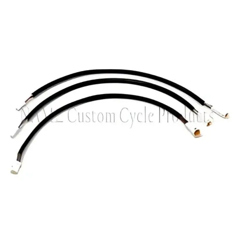 Three black electrical cables with white and orange connectors for Namz Custom Cycle products