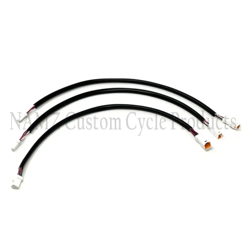 Black electrical wires with white connectors for NHCX-KM15 Namz Custom Cycle upgrade