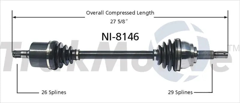NI-8146 Trakmotive New Cv Axle - Shaft