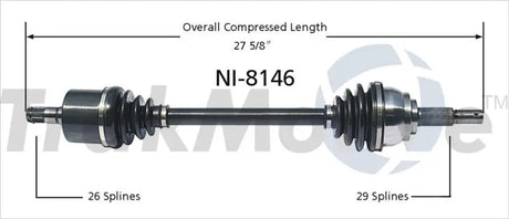 NI-8146 Trakmotive New Cv Axle - Shaft