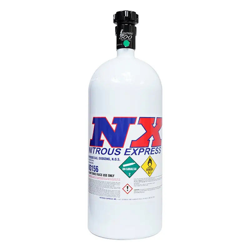 Nitrous Express 11100 Nitrous Express 10lb Bottle w/Lightning 500 Valve (6.89 Dia x 20.19 Tall)