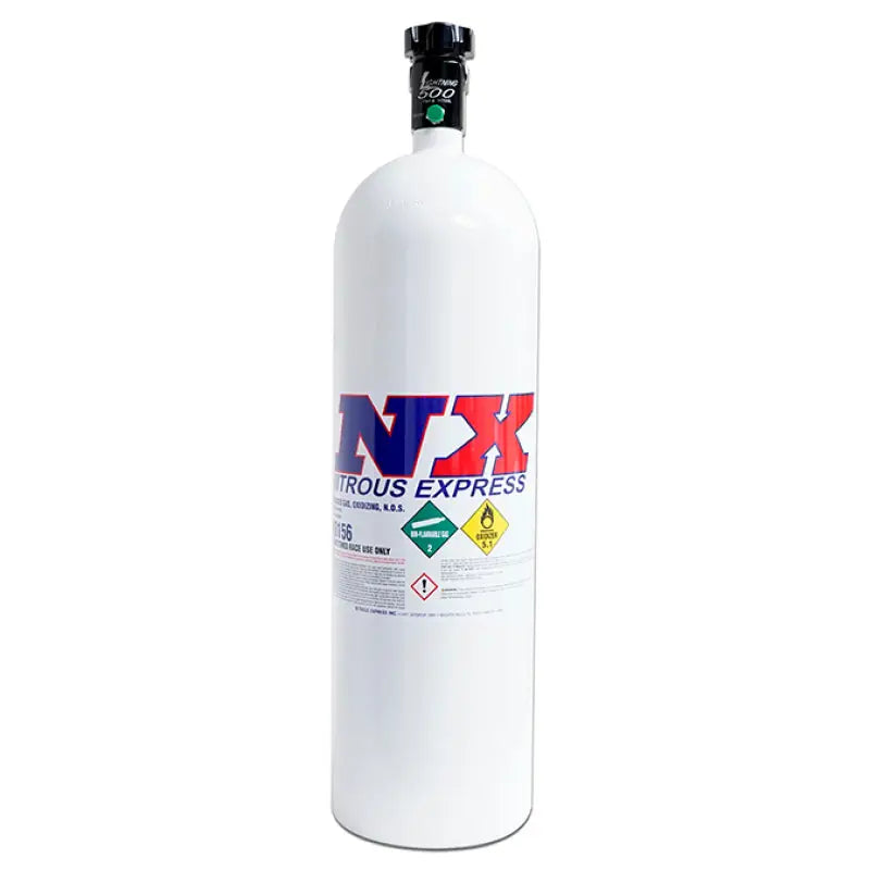 Nitrous Express 11150 Nitrous Express 15lb Bottle w/Lightning 500 Valve (6.89 Dia x 26.69 Tall)