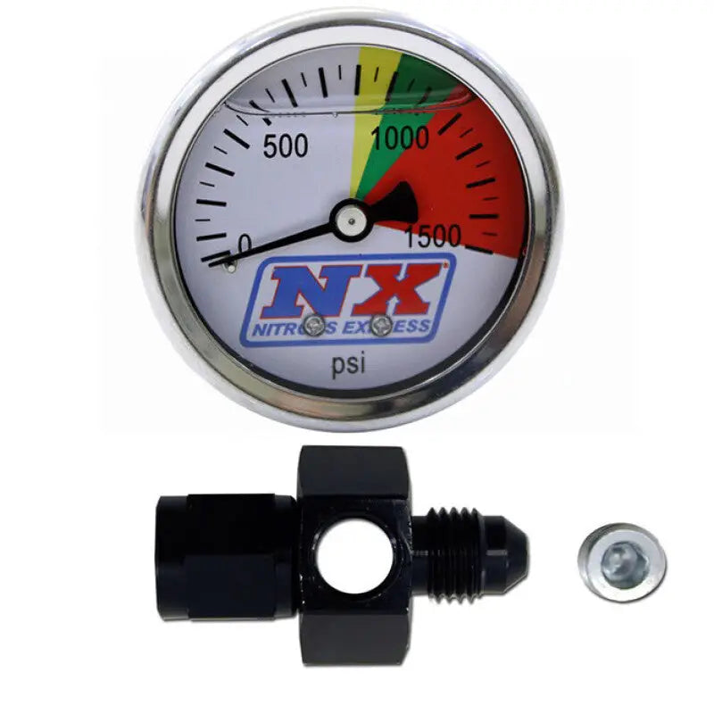 Nitrous Express 15510 Nitrous Express N2O Flo-Thru Pressure Gauge (0-1500 PSI) 6AN