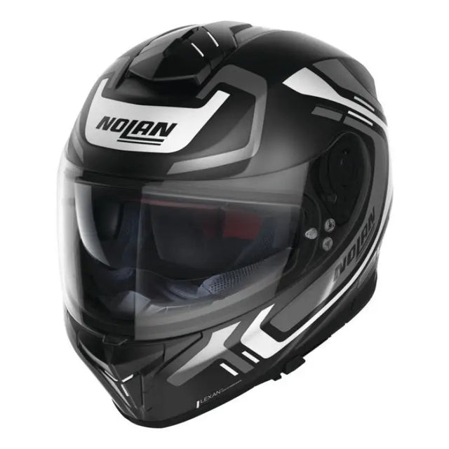 Black and grey Nolan Helmets N80-8 Ally full-face helmet with clear visor