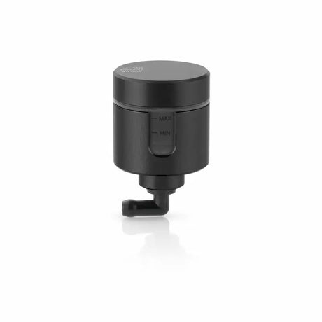 Black cylindrical notch clutch reservoir with elbow fitting for clutch reservoir upgrade