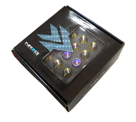 NRG 200 Series M12 X 1.5 Titanium Lug Nut Set - 21 Pc w/Lock Key Socket - Neochrome 