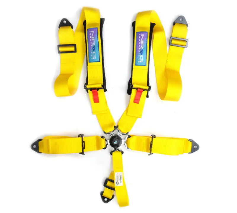 NRG 5PT 3in. Seat Belt Harness / Cam Lock - Yellow - Truck & Automotive