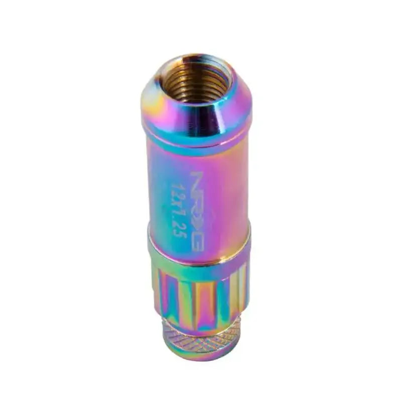 NRG 700 Series M12 X 1.25 Steel Lug Nut w/Dust Cap Cover Set 21 Pc w/Locks & Lock Socket - Neochrome 