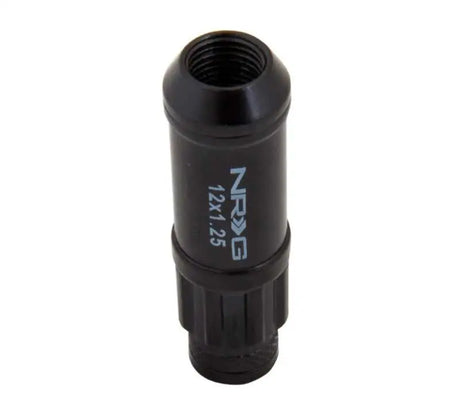 NRG 700 Series M12 X 1.25 Steel Lug Nut w/Dust Cap Cover Set 21 Pc w/Locks & Lock Socket - Black 