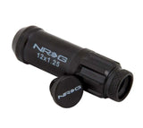 NRG 700 Series M12 X 1.25 Steel Lug Nut w/Dust Cap Cover Set 21 Pc w/Locks & Lock Socket - Black 