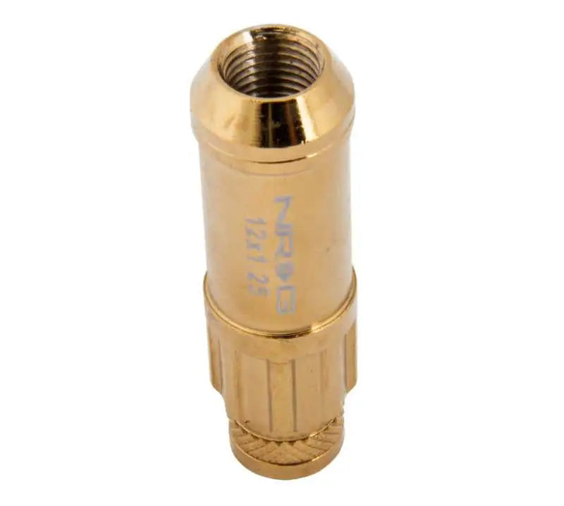 NRG 700 Series M12 X 1.25 Steel Lug Nut w/Dust Cap Cover Set 21 Pc w/Locks & Socket - Chrome Gold 