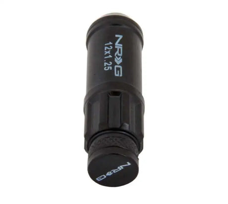 NRG 700 Series M12 X 1.25 Steel Lug Nut w/Dust Cap Cover Set 21 Pc w/Locks & Lock Socket - Black 