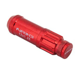 NRG 700 Series M12 X 1.25 Steel Lug Nut w/Dust Cap Cover Set 21 Pc w/Locks & Lock Socket - Red 