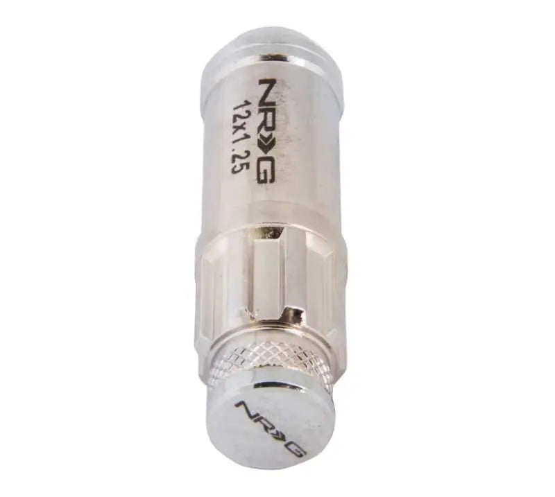 NRG 700 Series M12 X 1.25 Steel Lug Nut w/Dust Cap Cover Set 21 Pc w/Locks & Lock Socket - Silver 
