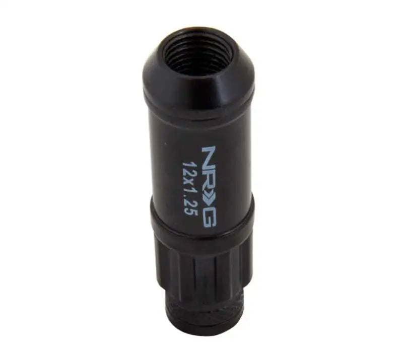 NRG 700 Series M12 X 1.25 Steel Lug Nut w/Dust Cap Cover Set 21 Pc w/Locks & Lock Socket - Black 