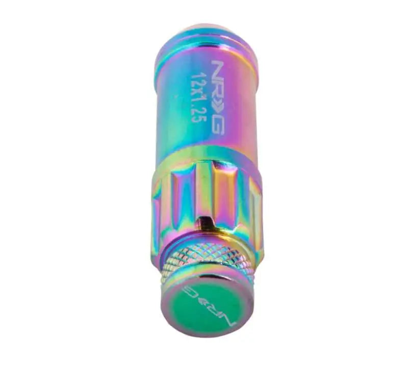 NRG 700 Series M12 X 1.25 Steel Lug Nut w/Dust Cap Cover Set 21 Pc w/Locks & Lock Socket - Neochrome 