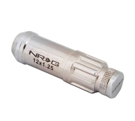 NRG 700 Series M12 X 1.25 Steel Lug Nut w/Dust Cap Cover Set 21 Pc w/Locks & Lock Socket - Silver 