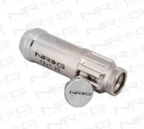 NRG 700 Series M12 X 1.25 Steel Lug Nut w/Dust Cap Cover Set 21 Pc w/Locks & Lock Socket - Silver 