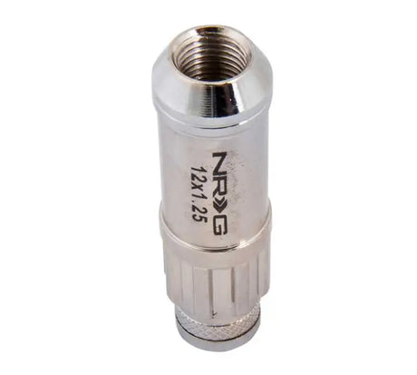 NRG 700 Series M12 X 1.25 Steel Lug Nut w/Dust Cap Cover Set 21 Pc w/Locks & Lock Socket - Silver 