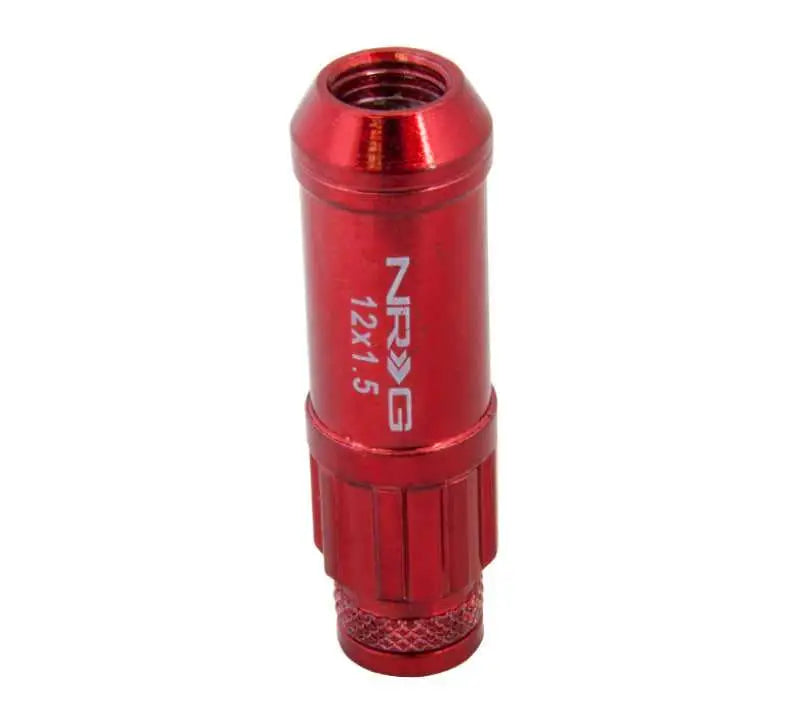 NRG 700 Series M12 X 1.5 Steel Lug Nut w/Dust Cap Cover Set 21 Pc w/Locks & Lock Socket - Red 