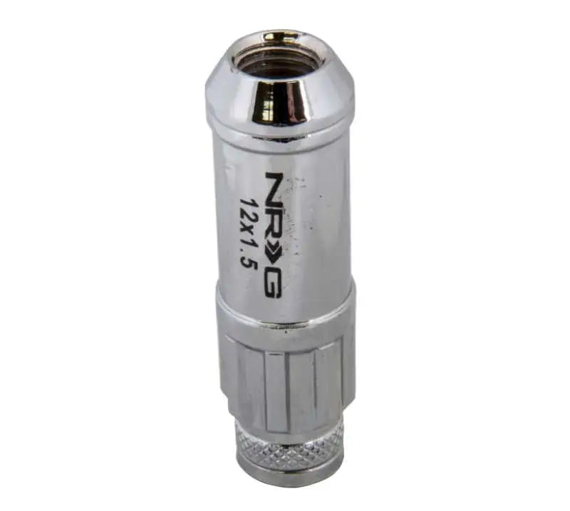 NRG 700 Series M12 X 1.5 Steel Lug Nut w/Dust Cap Cover Set 21 Pc w/Locks & Lock Socket - Silver 