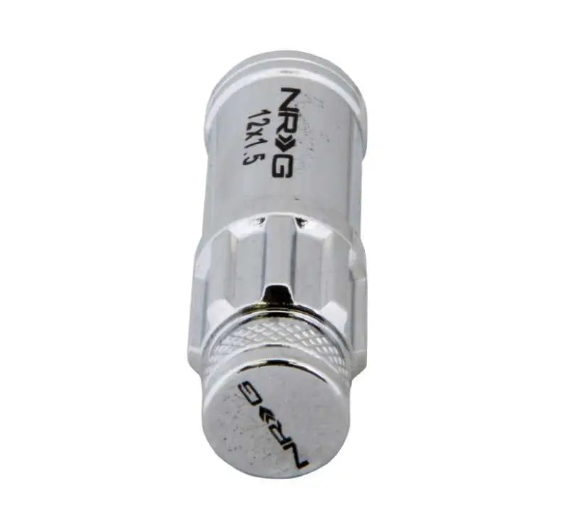 NRG 700 Series M12 X 1.5 Steel Lug Nut w/Dust Cap Cover Set 21 Pc w/Locks & Lock Socket - Silver 