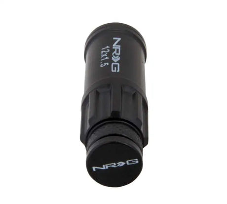 NRG 700 Series M12 X 1.5 Steel Lug Nut w/Dust Cap Cover Set 21 Pc w/Locks & Lock Socket - Black 