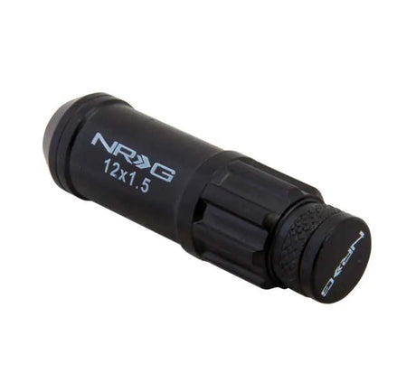 NRG 700 Series M12 X 1.5 Steel Lug Nut w/Dust Cap Cover Set 21 Pc w/Locks & Lock Socket - Black 