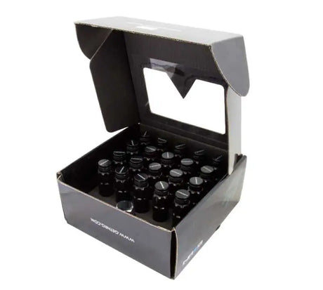 NRG NRG 700 Series M12 X 1.5 Steel Lug Nut w/Dust Cap Cover Set 21 Pc w/Locks & Lock Socket - Black