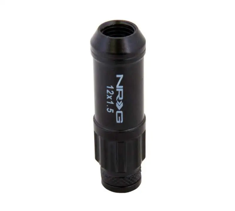 NRG 700 Series M12 X 1.5 Steel Lug Nut w/Dust Cap Cover Set 21 Pc w/Locks & Lock Socket - Black 