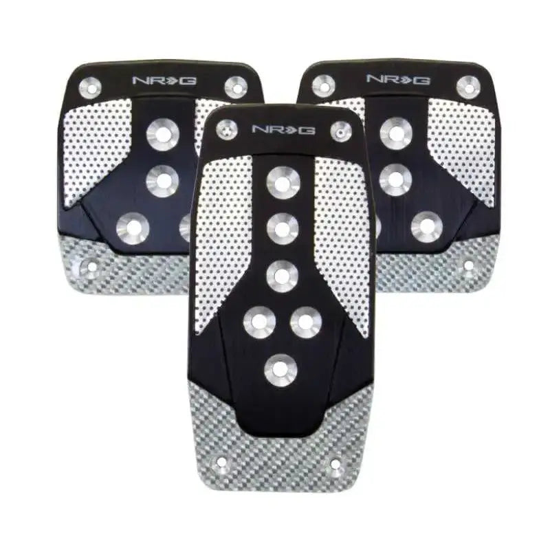 NRG Aluminum Sport Pedal M/T - Black w/Silver Carbon 