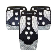 NRG NRG Aluminum Sport Pedal M/T - Black w/Silver Carbon