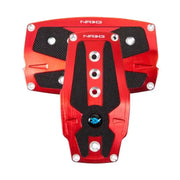 NRG NRG Brushed Aluminum Sport Pedal A/T - Red w/Black Rubber Inserts