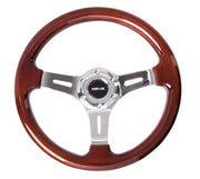 NRG NRG Classic Wood Grain Steering Wheel (330mm) Wood Grain w/Chrome 3-Spoke Center