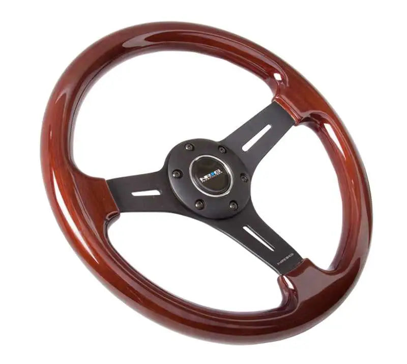 NRG Classic Wood Grain Steering Wheel (330mm) Wood Grain w/Matte Black 3-Spoke Center 