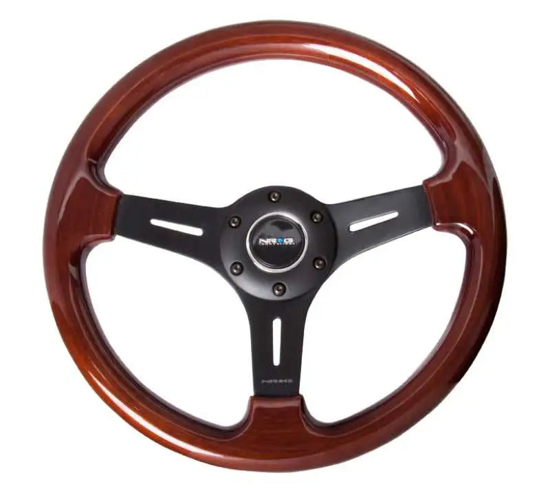 NRG NRG Classic Wood Grain Steering Wheel (330mm) Wood Grain w/Matte Black 3-Spoke Center