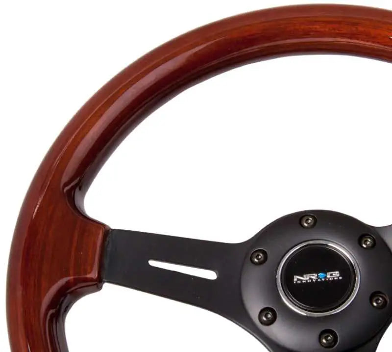 NRG Classic Wood Grain Steering Wheel (330mm) Wood Grain w/Matte Black 3-Spoke Center 