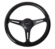 NRG NRG Classic Wood Grain Steering Wheel (350mm) Black Paint Grip w/Black 3-Spoke Center